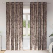 vidaXL Gardiner med gardiner 2 pcs Cappuccino 260 x 140 cm Sammet
