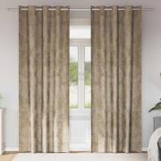 vidaXL Gardiner med gardiner 2 pcs champagne 260 x 140 cm Sammet