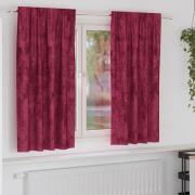 vidaXL Gardiner med gardiner 2 pcs Vinröd 175 x 140 cm Sammet