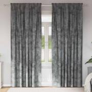 vidaXL Gardiner med gardiner 2 pcs Grå 260 x 140 cm Sammet