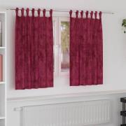 vidaXL Gardiner med gardiner 2 pcs Vinröd 140 x 140 cm Sammet