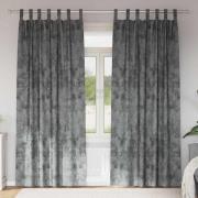 vidaXL Gardiner med gardiner 2 pcs Grå 260 x 140 cm Sammet
