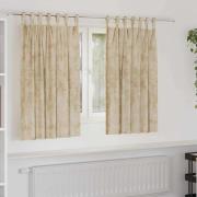 vidaXL Gardiner med gardiner 2 pcs Kräm 140 x 140 cm Sammet