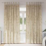 vidaXL Gardiner med gardiner 2 pcs Kräm 260 x 140 cm Sammet