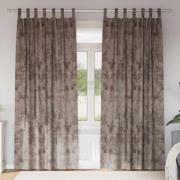 vidaXL Gardiner med gardiner 2 pcs Cappuccino 260 x 140 cm Sammet