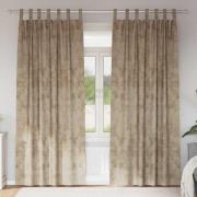 vidaXL Gardiner med gardiner 2 pcs champagne 260 x 140 cm Sammet
