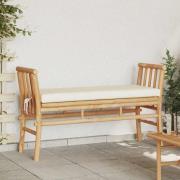 vidaXL Trädgårdsbänk med kudde Brun 110 x 38 x 65cm Bambu