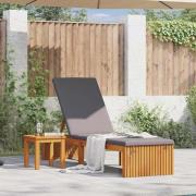 vidaXL Solstol Reclining Brun 55 x 200 x 94cm Massivt akaciaträ