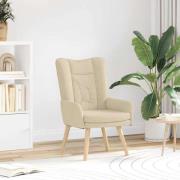vidaXL Avkopplande stol Kräm 63 x 67 x 94 cm tyg