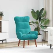 vidaXL Avkopplande stol Turkos 69 x 74 x 93 cm Sammet