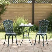 vidaXL Trädgård Stol med kudde 2 pcs Grön 55 x 56.5 x 91cm Aluminium