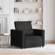 vidaXL Enkel Soffbed Reclining med hjul Svart 90 x 165 x 87 cm tyg