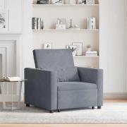 vidaXL Enkel Soffbed Reclining Mörkgrå 90 x 165 x 87 cm Sammet