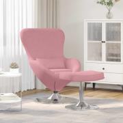 vidaXL Äggstol med Fotpall Rosa 63 x 73 x 90 cm Sammet
