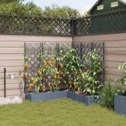 vidaXL Trädgårdsplanterare 5 pcs Ljusgrå Stål