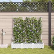 vidaXL Trädgårdsplanterare Vit 120 x 40 x 126 cm Stål