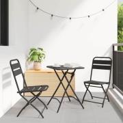 vidaXL Fällstol för trädgård 2 pcs Antracit 55 x 56.5 x 91cm Stål