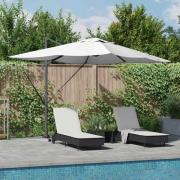 vidaXL Kantilever Roma Parasoll Beige och svart 352 x 251 x 265 cm
