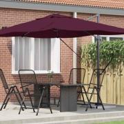 vidaXL Parasoll Bordeaux Röd 351 x 250 x 260 cm