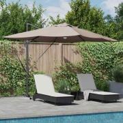 vidaXL Parasoll Taupe 351 x 250 x 253 cm Polyester och aluminium