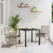 vidaXL Trädgård Stol 2 pcs Ljusgrå 53 x 60 x 85cm konstrotting