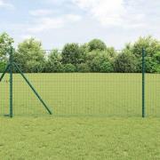 vidaXL Staketstolpar 7 pcs Grön Ø32mm 170 cm Galvaniserat stål