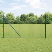 vidaXL Staketstolpar 7 pcs Grön Ø32mm 160 cm Galvaniserat stål