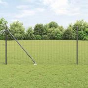 vidaXL Staketstolpar 13 pcs Grå Ø32mm 140 cm Galvaniserat stål