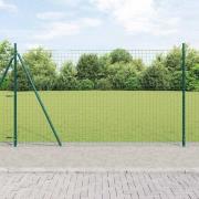 vidaXL Staketstolpar 7 pcs Grön Ø32mm 160 cm Galvaniserat stål