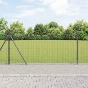 vidaXL Staketstolpar 7 pcs Grå Ø32mm 110 cm Galvaniserat stål