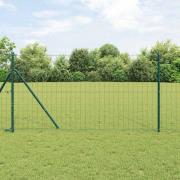 vidaXL Eurogärdsel Grön 1,2 x 10 m PVC-belagt järn