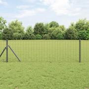 vidaXL Eurogärdsel Grå 0.6 x 10 m PVC-belagt järn