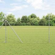 vidaXL Stängsel för åker / äng Grå 1.6 x 10 m Stål