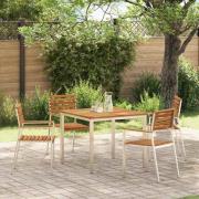 vidaXL Trädgård Stol 4 pcs Brun 56 x 54.5 x 87cm Massivt akaciaträ