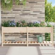 vidaXL Trädgårdsplanterare Beige 203.5 x 53 x 76.5 cm Massivt granträd
