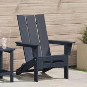 vidaXL Fällbar Adirondack Stol Marinblå 74.5 x 80.5 x 90cm Plast