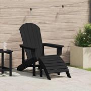 vidaXL Adirondackstol med kudde Svart 74 x 82 x 92cm Plast