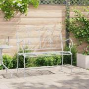 vidaXL Trädgårdsbänk Vit 104 x 54 x 93 cm Stål