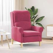vidaXL fåtölj Vinröd 76 x 94 x 102 cm Sammet