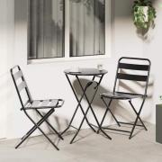 vidaXL Trädgårds Bistro Set 3 pcs Antracit Stål