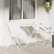 vidaXL Bistroset 3 pcs Vit Stål
