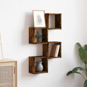 vidaXL Flytande hyllor 4 pcs Brun 26 x 15 x 26 cm Konstruerat trä