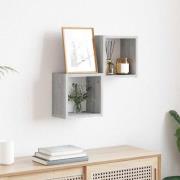 vidaXL Vägg hyllor 2 pcs Grå 26 x 15 x 26 cm Konstruerat trä