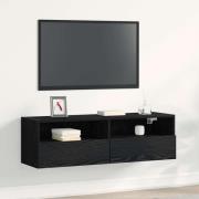 vidaXL TV Vägghylla Väggmonterad Svart Ek 100x30x30cm Konstruerat trä