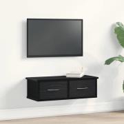 vidaXL Väggskåp med låda Svart ek 60 x 26 x 18.5 cm Konstruerat trä