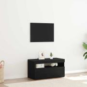 vidaXL TV-skåp med LED -remsljus Svart 75 x 35 x 40 cm Konstruerat trä