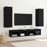 vidaXL Vägg TV Skåp 2 pcs Svart ek 30.5 x 30 x 90 cm Konstruerat trä