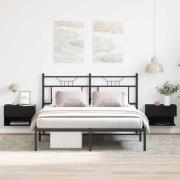 vidaXL Nattduksbord 2 pcs Svart Ek 46 x 30 x 30 cm Konstruerat trä