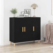 vidaXL Sideboard Svart 90 x 34 x 80 cm Konstruerat trä