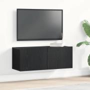 vidaXL TV-möbler 2 pcs Svart ek 80 x 30 x 30 cm Konstruerat trä